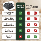 Blanket Velvet Rib - Comparison - Bond & Being vs Standard Fleece Throws vs Budget Blankets
