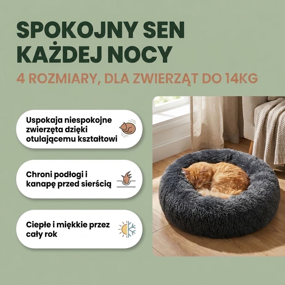 Pies odpoczywający w legowisku Dream obok właścicielki